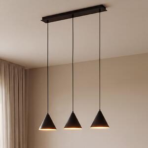 TK Lighting Висяща лампа Cono, 3-пламъчна, черна, E27, Затъмняване, Черен, Дневна/трапезария, Метал, Модерен