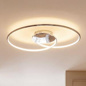 Lindby LED лампа за таван Joline, Ø 74 cm, цвят хром, метал, Металик, Дневна/трапезария, Метал, Модерен