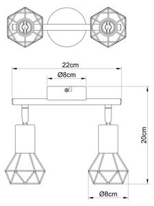 Globo 54802S-2AB - Спот XARA 2xE14/40W/230V