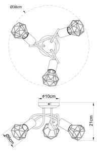 Globo 54802S-3DAB - Повърхностен полилей XARA 3xE14/40W/230V