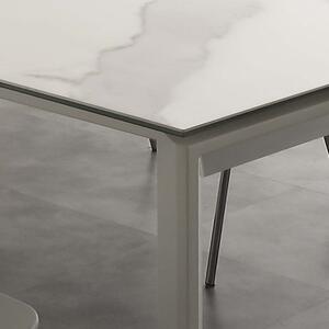 ТРАПЕЗНА МАСА РАЗТЕГАТЕЛНА CERAMIC DUO 637 БЯЛ МРАМОР 140-240X90см