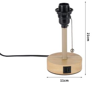 Brilagi - Настолна лампа с USB порт TABLON 1xE27/25W/230V дъб/бежов