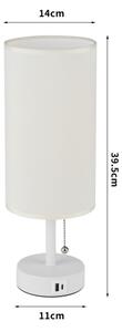Brilagi - Настолна лампа с USB порт TABLON 1xE27/25W/230V бяла/кремава