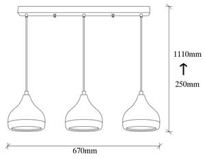 Висящ полилей YILDO 3xE27/40W/230V