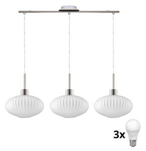 LED полилей с кабелно окачване HARMA 3xE27/60W/230V матов хром/бял