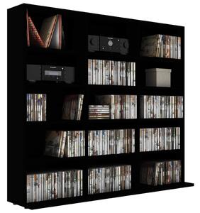 VidaXL CD шкаф, черен, 100x23x89,5 см, инженерно дърво