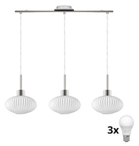 LED полилей на кабел HARMA 3xE27/60W/230V матов хром/бял