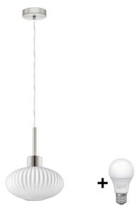 LED полилей на кабел HARMA 1xE27/60W/230V диаметър 25 см матов хром/бял