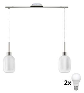 LED полилей на кабел HARMA 2xE27/60W/230V матов хром/бял