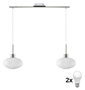 LED полилей на кабел HARMA 2xE27/60W/230V матов хром/бял
