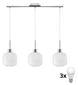LED полилей на кабел HARMA 3xE27/60W/230V матов хром/бял