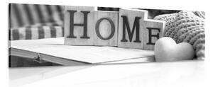 Картина на платно – С надпис Home и натюрморт в черно-бял вариант