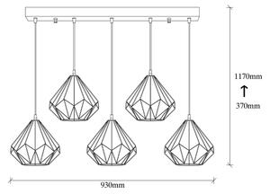 Висящ полилей DIAMOND 5xE27/100W/230V