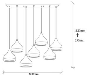 Висящ полилей YILDO 7xE27/40W/230V