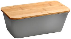 Кутия за хляб с дъска за рязане 35x13,5x20см, сива KESPER