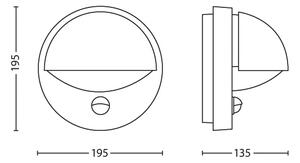 Philips - Екстериорен аплик със сензор JUNE 1xE27/12W/230V IP44