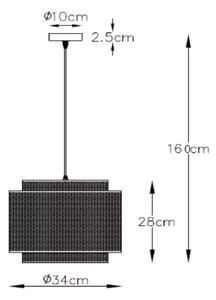 Lucide 02404/01/30 - Висящ полилей ORRIN 1xE27/60W/230V