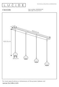 Lucide 09434/04/30 - Висящ полилей FAVORI 4xGU10/5W/230V черен