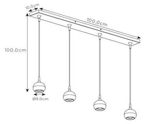 Lucide 09434/04/31 - Висящ полилей FAVORI 4xGU10/5W/230V бял