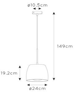 Lucide 30488/01/30 - Висящ полилей NOLAN 1xE27/40W/230V черен