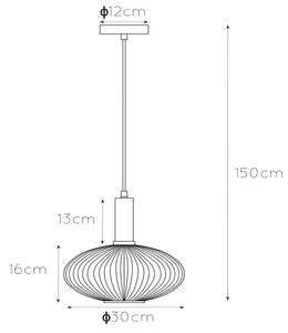 Lucide 45386/30/62 - Висящ полилей MALOTO 1xE27/40W/230V Ø 30 см