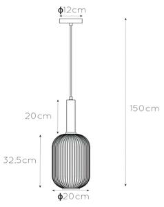 Lucide 45386/20/62 - Висящ полилей MALOTO 1xE27/40W/230V Ø 20 см