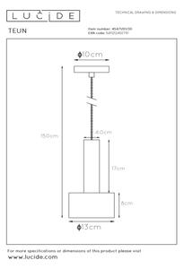 Lucide 45471/01/30 - Висящ полилей TEUN 1xE27/40W/230V