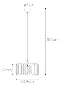 Lucide 46406/39/76 - Висящ полилей ETTA 1xE27/40W/230V Ø 39 см дървен