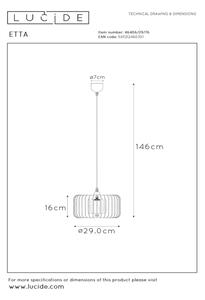 Lucide 46406/29/76 - Висящ полилей ETTA 1xE27/40W/230V Ø 29 мс дървен