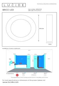 Lucide 28116/11/30 - LED Димируема лампа за баня BRICE LED/8W/230V IP44