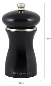 COLE&MASON Мелничка за сол “SHERWOOD BLACK GLOSS“ - 12 см. - цвят черен
