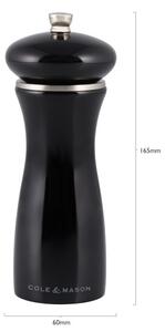 COLE&MASON Мелничка за сол “SHERWOOD BLACK GLOSS“ - 16,5 см. - цвят черен