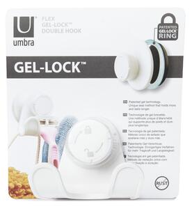 UMBRA Двойна вакуумна закачалка “FLEX GEL-LOCK “ - бяла