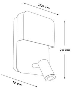 Lucide 79200/08/30 - LED Стенен спот BOXER 1xLED/3W/230V+1xLED/10W