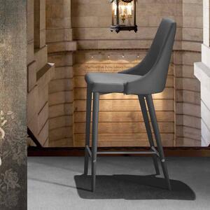 БАР СТОЛ LaSeggiola SINFONIA STOOL 518 ECO LEATHER TITANIUM