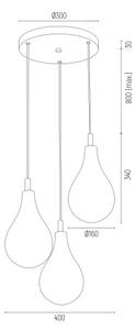 Argon 6105 - Висящ полилей OAKLAND 3xG9/6W/230V черен