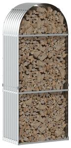VidaXL Поставка за дърва, сребрист, 80x45x190 см, поцинкована стомана