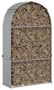 VidaXL Поставка за дърва, сребрист, 120x45x210 см, поцинкована стомана