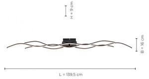 Leuchten Direkt 15167-18-LED Повърхностен полилей WAWE 2xLED/12,5W/230V+1xLED/17W