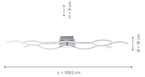 Leuchten Direkt 15167-55-LED Повърхностен полилей WAWE 2xLED/12,5W/230V+1xLED/17W