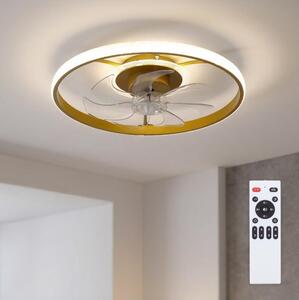 BRILAGI - Димируем LED таванен вентилатор LED/66W/230V 55 см бял/златист + дистанционно управление