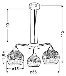 Висящ полилей CROMINA 3xE27/60W/230V