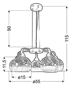 Висящ полилей CROMINA 5xE27/60W/230V