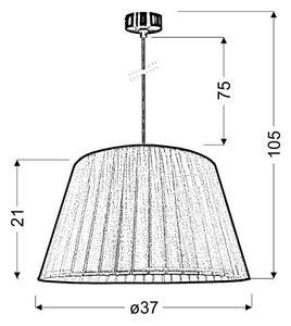 Висящ полилей TIZIANO 1xE27/60W/230V сив