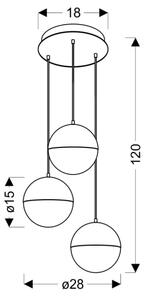 LED Висящ полилей FURNI 3xLED/5W/230V златист