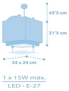 Dalber 63112T - Детски полилей JUNGLE 1xE27/15W/230V син
