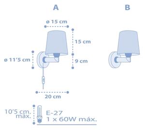 Dalber 82219T - Детски аплик STAR LIGHT 1xE27/60W/230V син