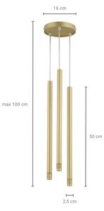 Висящ полилей STALACTITE LASER 3xG9/3W/230V златист