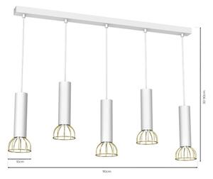 Висящ полилей DANTE 5xGU10/25W/230V бял/златист