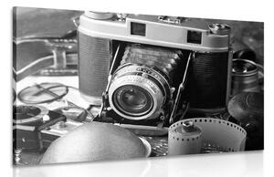Картина на платно – Стар фотоапарат в черно-бяло